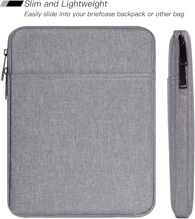 Tablet Sleeve Case for 11" Samsung Galaxy Tab A9+/ Galaxy Tab S6 Lite (2024) 10.4", iPad 10th/ Air 5th 10.9, Pro 11 M4 2024,iPad 9/8/7 10.2 Bag, Light Grey