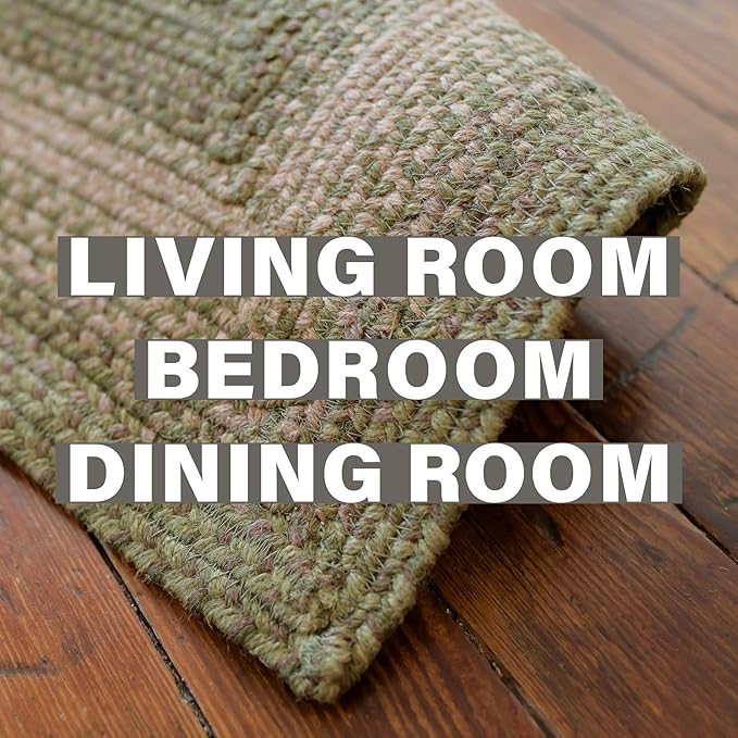 Homespice Grassland Braided Area Rug 5x8' - Jute Braided Natural Rugs for Living Room for Rustic Country Decor