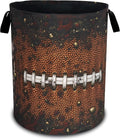 Football Laundry Basket Oxford Cloth Ball Texture Pattern Laundry Hamper With Handle Foldable Portable Clothes Storage Basket 18.9 X 16.5 Inch Storage Bag For Laundry Room/Bathroom/Bedroom/Dormitories