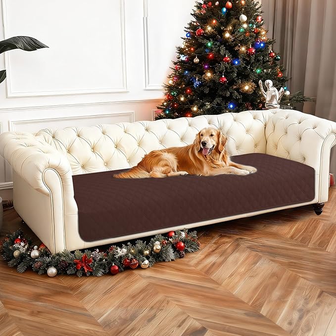CYCMACO Waterproof Dog Blanket, Non-Slip Soft Pet Bed Cover, Couch Cover for Dogs Washable, Protects Sofa, Furniture, Crate, Car, Tear Resistant Leakproof Pet Blanket (30x70 Inch, Coffee)