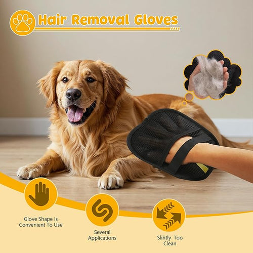 2025 Upgraded Pet Hair Remover Cat&Dog Grooming Tool Electrostatic Gloves Reusable Static-Powered Effortlessly Remove Fur from for laundry Clothes Furniture decor Car Seat Sofa Pet cooling mat bed (1)