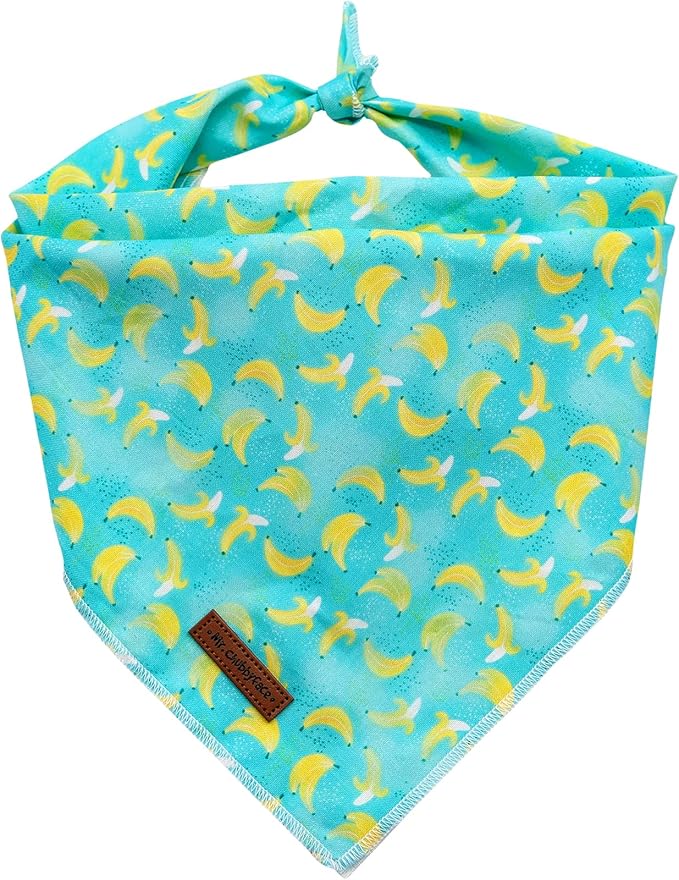 MR. CHUBBYFACE Bananas Dog Bandanas Reversible Triangle Bibs Scarf Accessories for Dogs Cats Pets