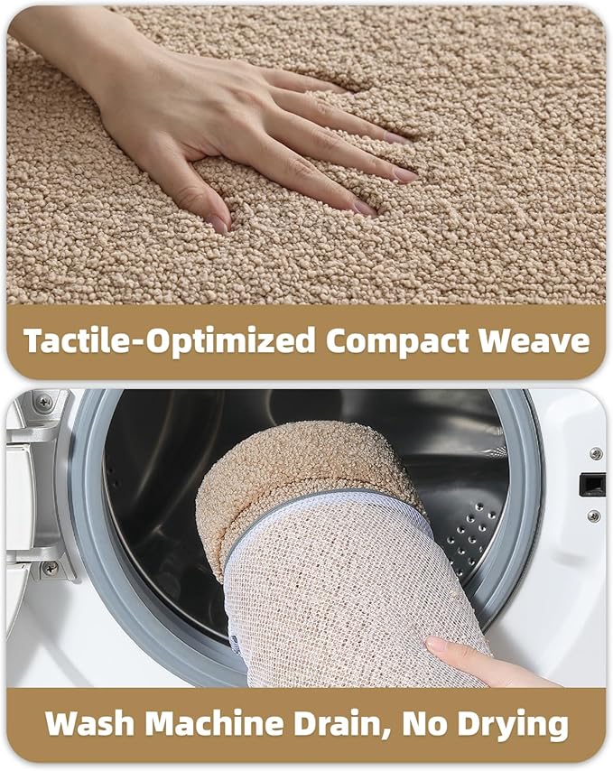 Color&Geometry Beige 24"x36" Small Bathroom Rugs, Non Slip, Absorbent, Soft, Washable Bath Rug, Thick Bath Mat, Bath Mats for Bathroom Floor, Shower, Sink, Vanity