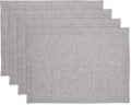 Solino Home Linen Placemats Set of 4 - Milan Hemstitch Oyster Grey Placemats 14 x 19 Inch - 100% Pure Linen Table Mats for Spring, Easter