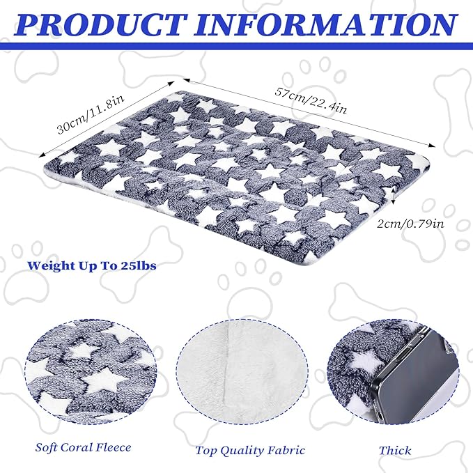Limbeuuu 4 Pcs Washable Dog Crate Mat Kennel Pad Replaceable Reversible Pet Bed Pad for Crate Pet, Sleeping Mat for Small, Medium Dog Machine Washable(22.4 x 11.8 x 0.79 Inch,Black and White)