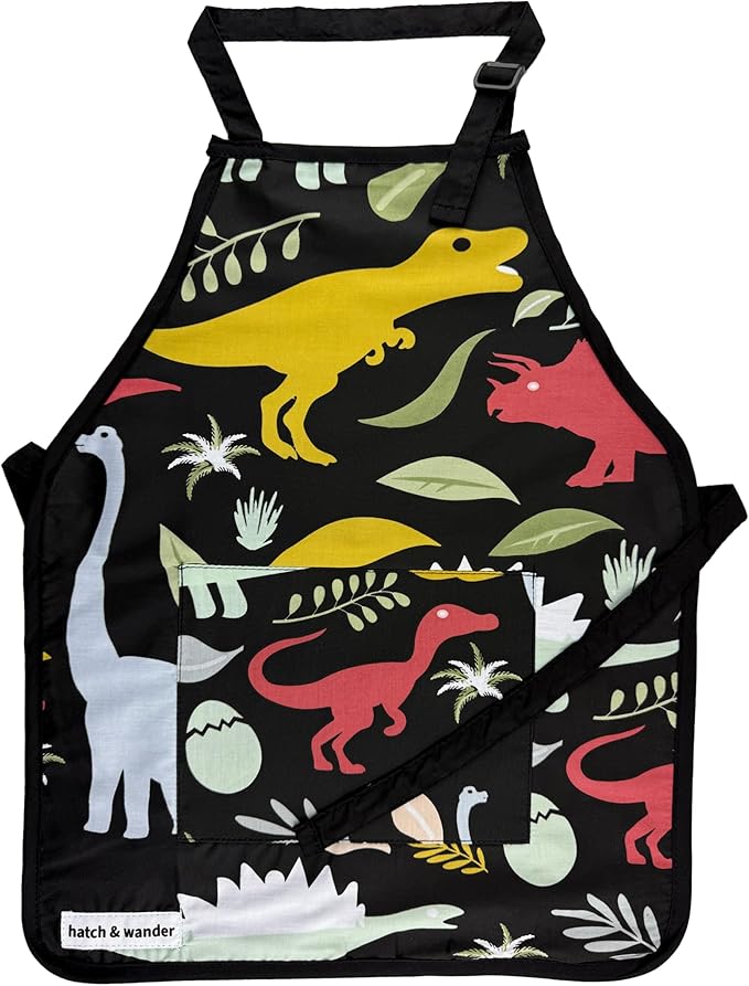 hatch & wander Kids Apron | Fun Kids Aprons for Cooking or Gardening | 4 Fun Designs & 2 Sizes | Kids Painting Apron