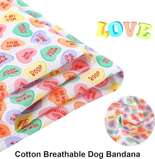 ARING PET Valentine's Day Dog Bandana-Cute Heart Pet Bandanas, Soft Holiday Scarf Cotton Triangle Bibs for Small to Large Boy Girl Dogs and Cats