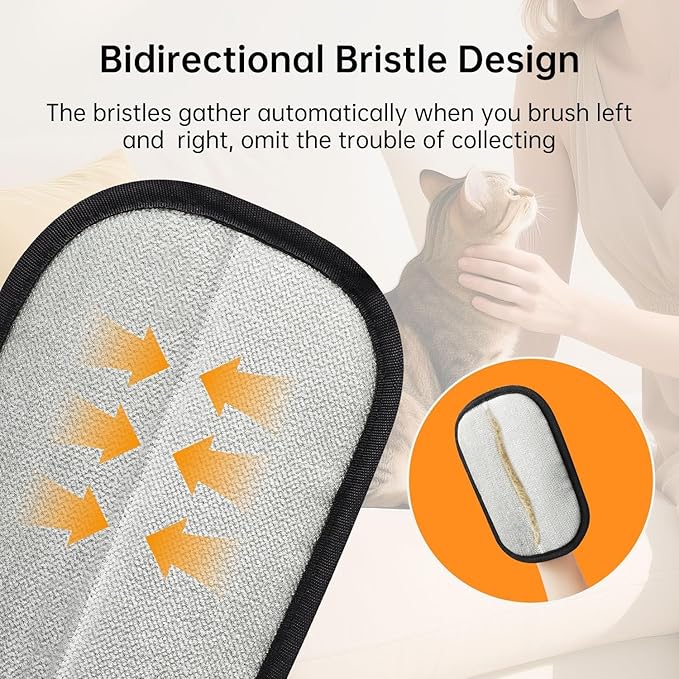 Bopanol Pet Hair Removal Gloves, Electrostatic Cat and Dog Pet Hair Removal, Suitable for All Pets, Reusable and Easy to Use