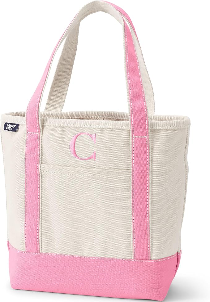 Lands' End Pre-Monogrammed Letter Canvas Tote Bag