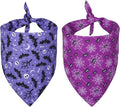 ADOGGYGO 2 Pack Halloween Dog Bandanas, Reversible Triangle Dog Scarf Accessories Halloween Bandanas for Large and Extra Large Dogs Pets (X-Large)