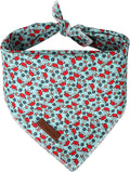 UP URARA PUP Summer Bandana - Cute Pet Bandana with Crabs Pattern, Adjustable Blue Puppy Bib, Washable Triangle Dog Scarf for Boy, Girl Dogs or Cats