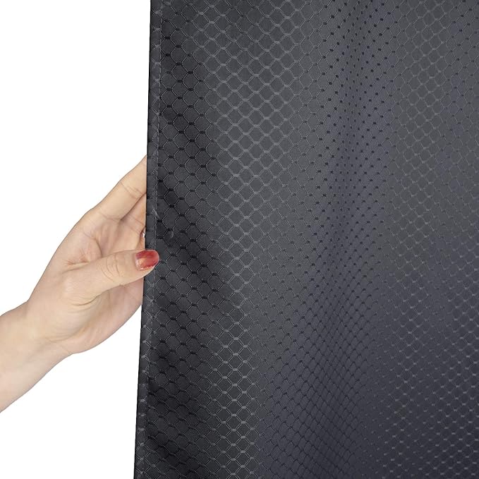 AooHome Extra Long 72x86 Inch Shower Curtain, Polyester Waffle Weave Design Bath Curtain with Hooks, Weighted Hem, Heavy Weight, Water Repellent, Charcoal