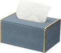 uxcell Tissue Box Cover, Rectangle Modern Tissue Box Holder with Magnetic Closure for Living Room Bedroom Office Hotel Desk (7.5"x5.1"x3.5", Blue)