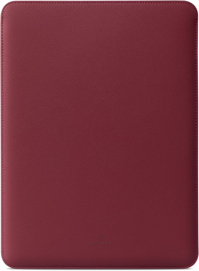 Comfyable Laptop Sleeve 13 Inch Precisely Compatible with MacBook Air M4 2025-2018 & MacBook Pro M2 2022 M1 2020-2016, Genuine Leather Cover Case, Wine Red