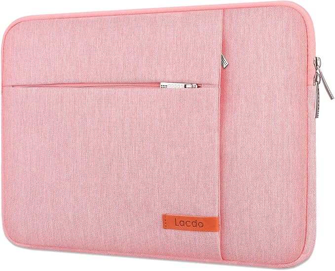 Lacdo Laptop Sleeve Case for 14 inch New MacBook Pro M5/M4/M3/M2/M1 Chips Pro Max A3434 A3112 A3401 A3185 A2918 A2992 2025-2021, 13.8" 13.5" Microsoft Surface Laptop 7th 6 5 4 3 Computer Bag, Peach