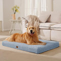 Orthopedic Dog Bed for Extra Large Dog, Waterproof Pet Bed for Crate,Non-Slip Bottom and Egg-Crate Foam with Removable Washable Cover Crate Bed,Blue,41"x27"x4"