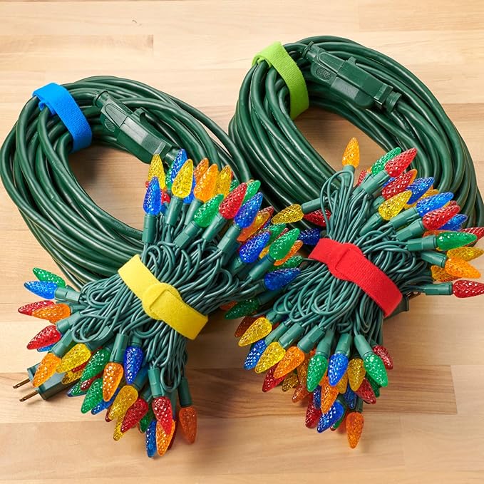 Self-Gripping Cable Ties by Wrap-It Storage, Multi-Color, 12 Inch Straps (20-pack) – Reusable Hook and Loop Cord Organizer Cable Ties for Cord Management and Desk or Office Organization