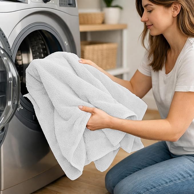 RIVERSIDE Pack of 2 Extra Large Bath Sheets 35 x 70 Inches - 100% Ring Spun Cotton Hotel Quality Oversized Bath Towels - Super Soft, Highly Absorbent & Quicker to Dry - White