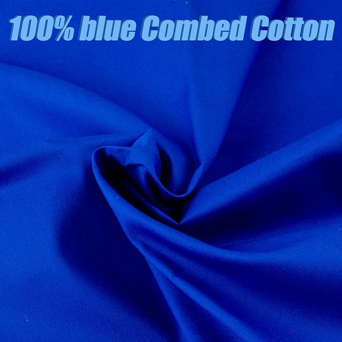 2 Yard Blue Cotton Fabric,Natural Cotton Poplin Fabric by The Yard, 59 Inches Wide 100% Cotton Fabric,Soft Embroidery Muslin Quilting Material for Sewing Material Apparel Cloth
