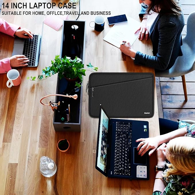 Laptop Sleeve, Traveling Water Resistant Carrying Computer Bag with Pocket, Shockproof Protective Laptop Case Cover Compatible for 15.6 Inch HP, Lenovo, Dell, ASUS, Acer, Notebook, Black