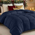 Utopia Bedding Comforters King Size, All Season Duvet Insert, Down Alternative Box Stitched Bed Comforter with Corner Tabs, Machine Washable (Navy)