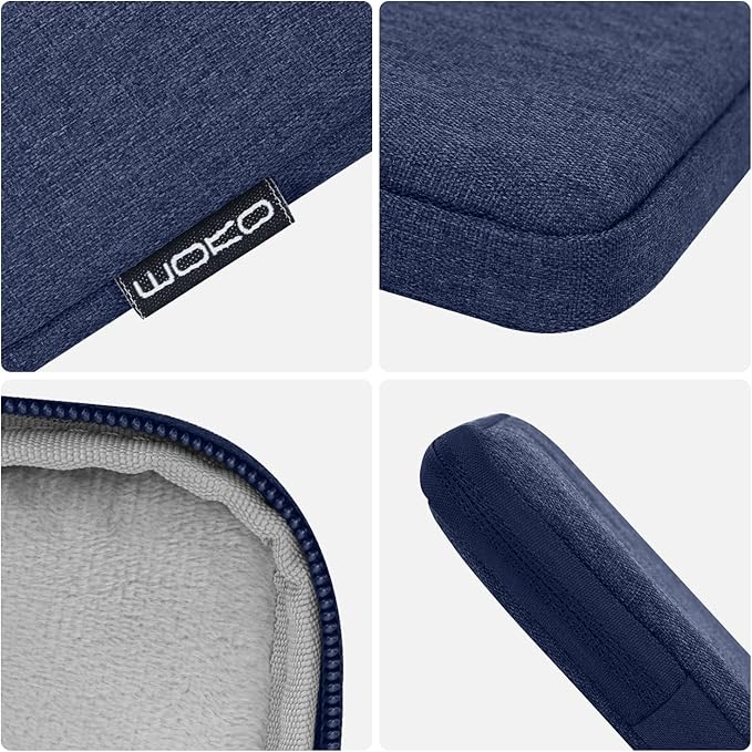 MoKo 7-8 Inch Tablet Sleeve Bag, Polyester Pouch Cover Case Fits iPad mini (A17 Pro) 8.3" 2024, iPad mini 6/5/4/3/2/1, Samsung Galaxy Tab S2 8.0, Tab A 8.0, ZenPad Z8s 7.9,Navy Blue
