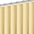 84 inch Long Shower Curtain Waffle Textured Beige Fabric Shower Curtains, 256GSM Heavy Duty Weighted Shower Curtains, Hotel Quality Luxury Polyester Bathroom Curtain with 12 Hooks