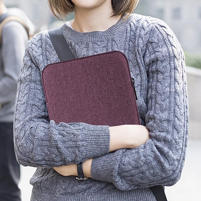 MoKo 12.9 Inch Tablet Sleeve Fits 13 Inch New iPad Pro M4 & Air M2 2024,iPad Pro 12.9 M2&M1,Galaxy Tab S8+/S9+ 12.4,Surface Laptop Go 12.4,Polyester Bag Fit with Apple Pencil or Smart Keyboard, Purple