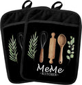 Meme Gifts for Grandma Kitchen Pot Holders 2 Pack Set, Meme Grandma Gifts for Birthday Christmas, Grandmother Heat Resistant Oven Hot Pads for Kitchen Countertop Baking,111 potholder