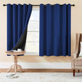 Rutterllow 2 Panels Full Light Blocking Curtains & Drapes for Bedroom - Antique Copper Bronze Grommet Window Treatment Blackout Curtain for Living Room (Navy Blue, 70 inch Width x 63 inch Length)
