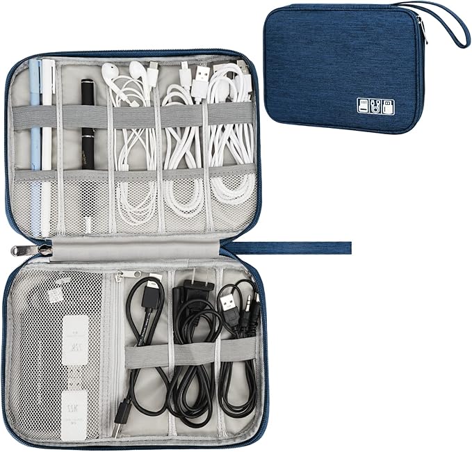 XINGXINRONG Electronic Organizer Travel Universal Cable Organizer Electronics Accessories Bag for Cable, Charger, Phone, USB, SD Card,1Pack