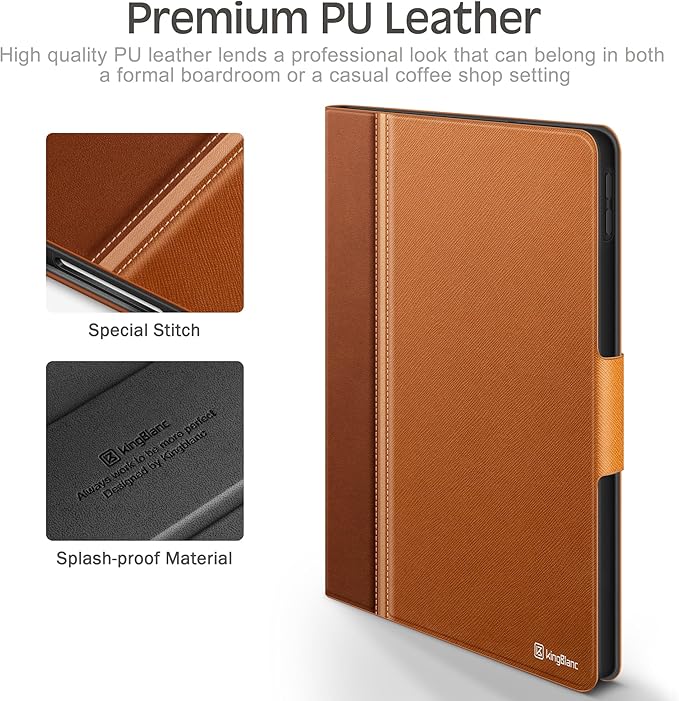 KingBlanc Case for iPad (A16) 11th Generation 11 Inch 2025, iPad 10th Gen 10.9 Inch 2022 with Pencil Holder, PU Leather Protective Cover, Auto Sleep/Wake, Viewing/Typing Angle, Magnetic Clasp, Brown