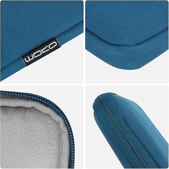 MoKo 13 Inch Tablet Sleeve Fits 13inch iPad Air M3 2025, iPad Pro M4/Air M2 2024, iPad Pro 12.9, Galaxy Tab S8+/S9+ 12.4, Polyester Bag Fit with Apple Pencil or Smart Keyboard, Peacock Blue