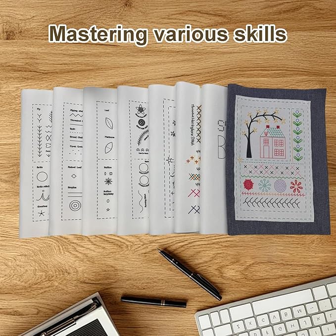 Embroom Embroidery Tool Kit, Portable Sewing Kit, Includes 108 Patterns and 86 Pieces, A Beginner's Embroidery Tool Set, DIY Hand Embroidery Starter Kit, Perfect for Craft Enthusiasts (2)