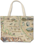Xplorer Maps Canvas Tote Bag with Handles, Cloth Grocery Shopping Bag, Reusable & Eco-friendly Bag, 100% Cotton, Washable