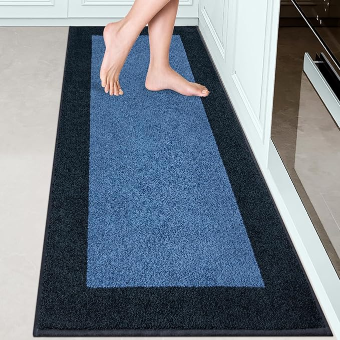 DOMUSTEX Machine Washable Runner Rug 24" x 70", Non Slip Kitchen Mat for Floor, Absorbent Entryway Rug for Kitchen, Bedroom, Hallway, Bathroom, Door (Roll Packing)