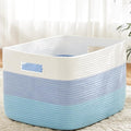 Artfeel Blanket Basket,Rectangle Woven Baskets for Storage,100L Laundry Basket for Decorative Nursery Blanket,Toys,Dirty Clothes and Magazine in Shelves,Baby Room,and Living Room