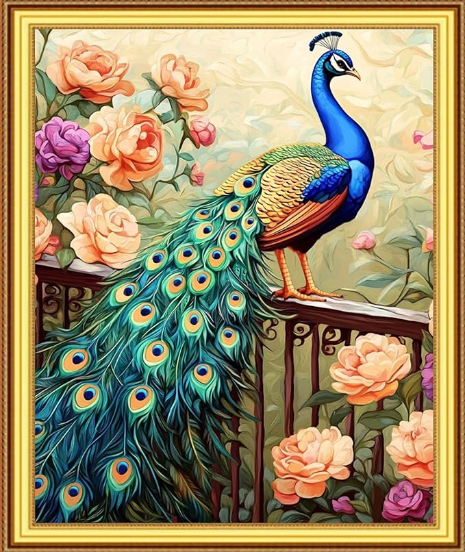 Foxnyart Stamped Cross Stitch Kits Full Range of Embroidery Needlework Starter Kits for Beginners Adults 11CT Embroidery Patterns Art Crafts DIY Needlepoint Kit- (DIYcolor09)