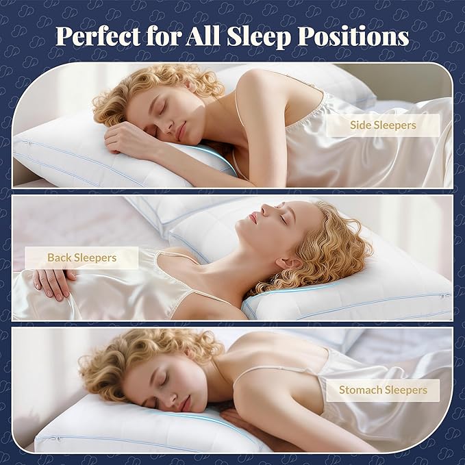 PlushHavenCloud 3-in-1 Adjustable Pillows Bed Pillow King Size Set of 2 - Luxury Hotel Collection Pillows for Sleeping, Customizable Firmness & Height Pillow for Back, Stomach or Side Sleepers