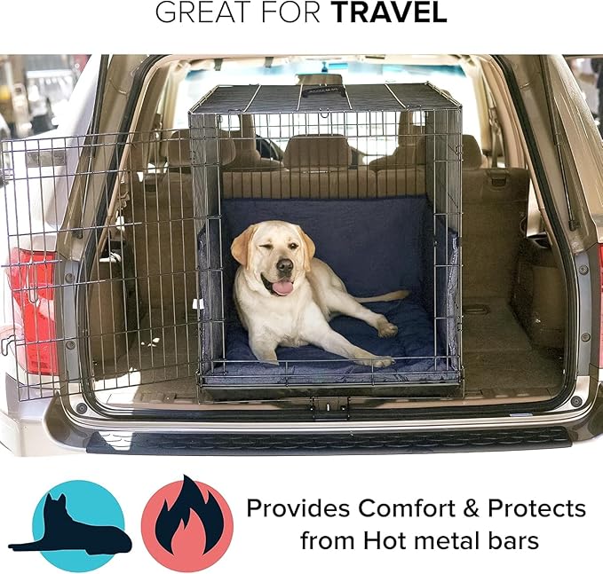 Pet Dreams 3-Piece Set Includes Dog Crate Cover, Dog Mat & Bumper Pad- Washable Kennel Bedding fits iCrate Cages 24, 30, 36, 42 Inch (Khaki, X Large, 42")