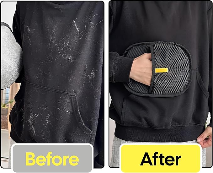 Pet Hair Remover Glove for Dogs & Cats – Reusable Fur & Lint Removal Mitt for Sofa, Clothes, Car Seats – Washable Grooming Tool