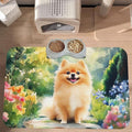 Pomeranian Food Mat for Floors Waterproof,Quick Dry Anti-Slip Dog Bowl Mats for Food and Water,Pet Feeding Mats,Pet Placemat for Messy Drinkers to Protect Floors,Pets Supplies 23.62×15.75in