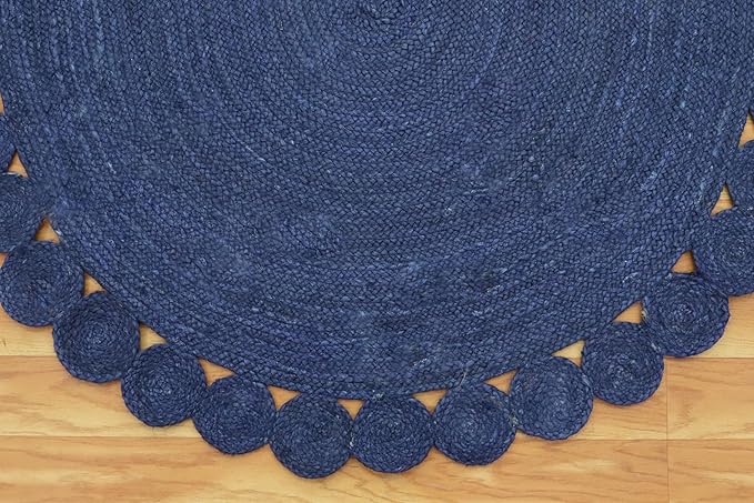 Runner - Oval Rug 3x15 Area Rug Kilim Rug Blue Solid Design 0.27 inches ThickIndoor Outdoor Rug Flatweave Rug High Traffic Area Home & Foyer Corridor Hallway & Stair Runner