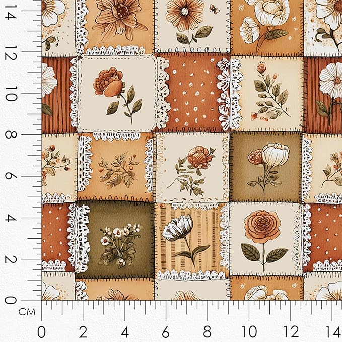 Cotton Patchwork Quilting Fabric Panel – 155×100 cm, 100% Cotton, Made in Türkiye (PRT_KUP 01-001) (Kup 01-031, Fabric Panel 53x155cm)