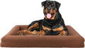 PETMAKER Orthopedic Pet Bed - 45in Large Dog Bed with Supportive Bolster, Nonslip Bottom, and Removable Washable Cover - Memory Foam Pet Beds for Large Dogs - Dog Products (Brown)