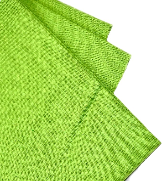 Linen Pre-Cut Qilting Fabric by The Yard Entelare(Green,2yds)