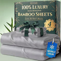 DECOLURE 100% Viscose Derived from Bamboo Sheets Twin Size - Luxury 4 Pc Naturally Cooling Sheets, Ultra Soft Bed Set - Deep 17" Pockets, Durable Double Stitching, Oeko Tex Standard (Midgrey)