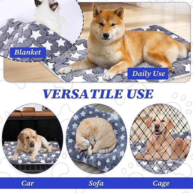 Limbeuuu 4 Pcs Washable Dog Crate Mat Kennel Pad Replaceable Reversible Pet Bed Pad for Crate Pet, Sleeping Mat for Small, Medium Dog Machine Washable(22.4 x 11.8 x 0.79 Inch,Black and White)