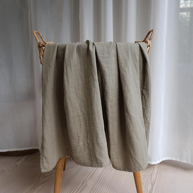 Huxie Swaddle - 100% Organic Cotton - Muslin Swaddle Blankets for Newborn, 47" x 47" (Sage Green)