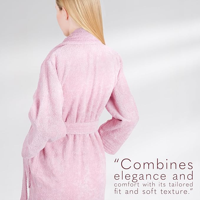 American Soft Linen Women’s 100% Cotton Terry Bathrobe – Soft, Absorbent, Quick Dry Turkish Robes for Women Quality Housecoat